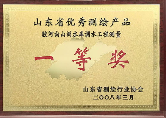 2009年度山东省优秀测绘产品一等奖